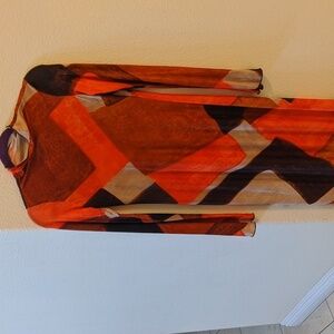 Zara Multicolor Geometric Long Sleeve Dress